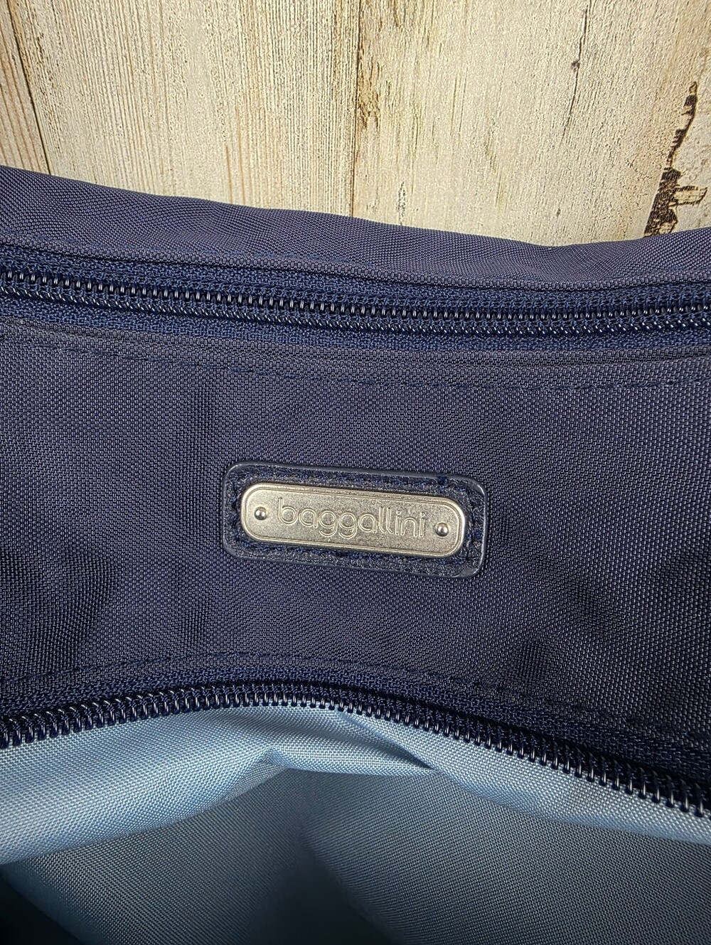 Baggallini Anywhere Large Hobo Tote With RFID Phone Wristlet Navy Blue - Picture 3 of 12